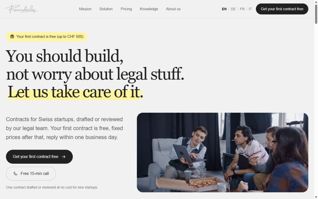 Founderly website preview