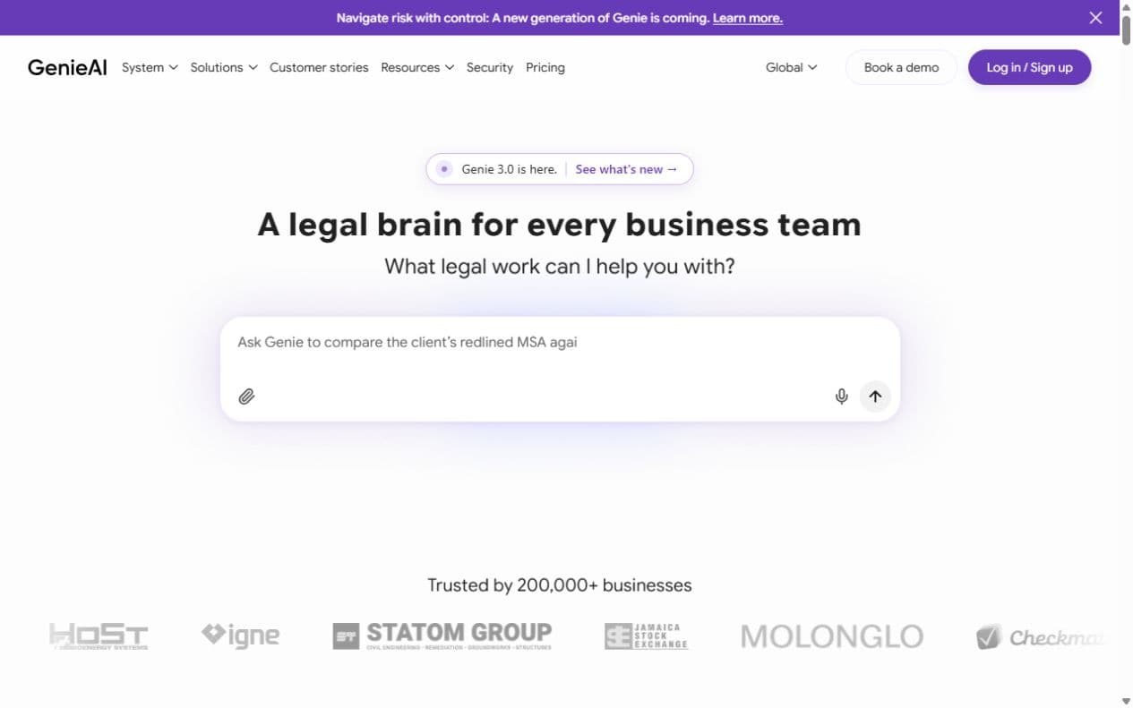 Genie AI website preview