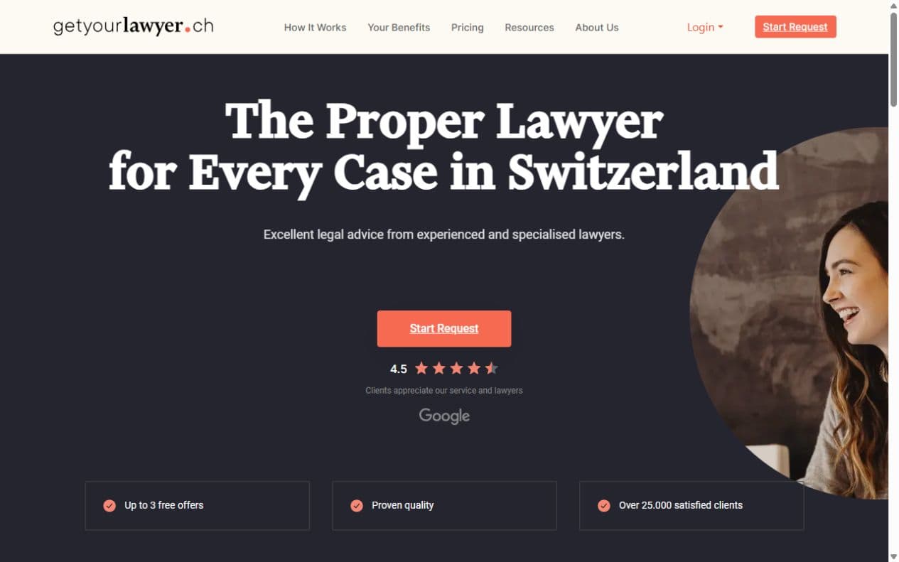 GetYourLawyer website preview