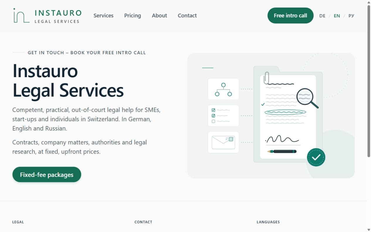 Instauro website preview