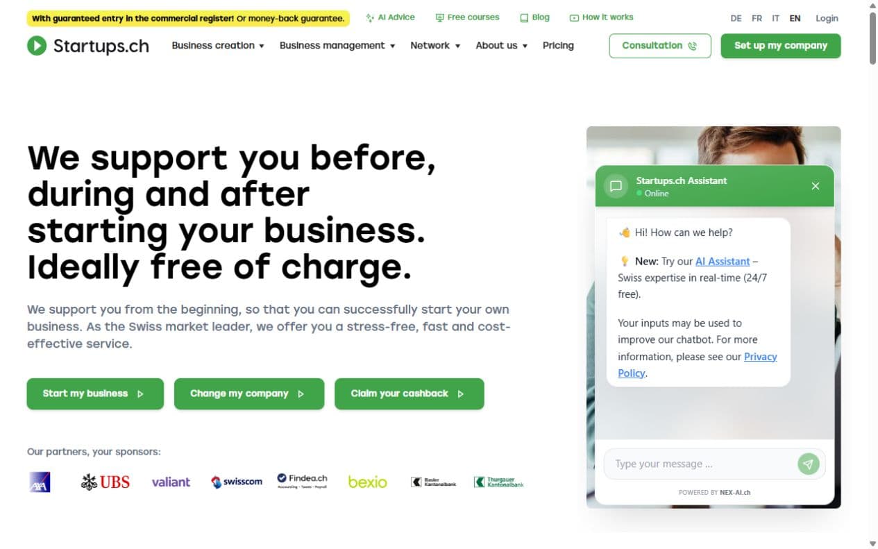 STARTUPS.CH website preview